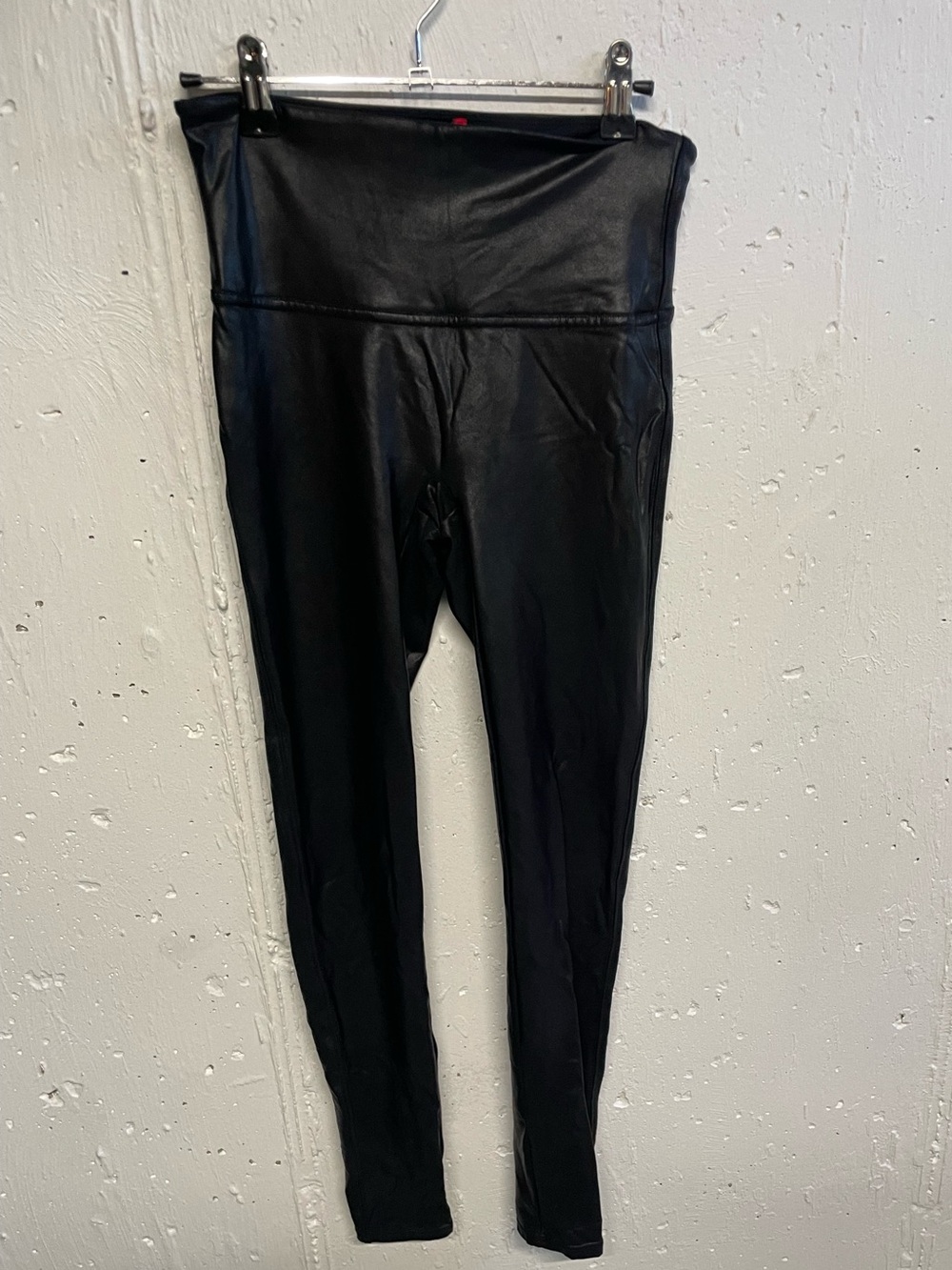 SPANX Black Shiny Faux Leather Leggings